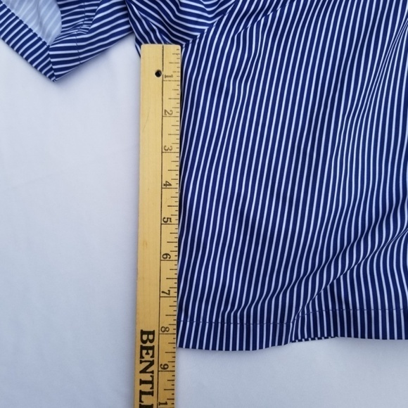 B. DRADDY- Men’s Sz. Large- Blue And White Stripe Swim Trunks- Golf Board Shorts - Picture 11 of 11